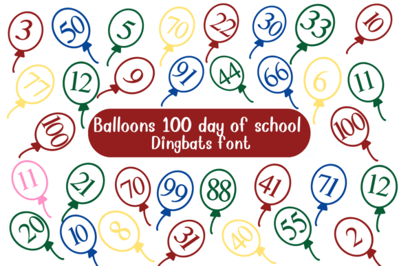 Celebrate Milestones: The Balloons 100 Days of School Font