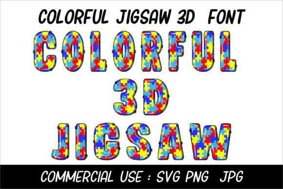 Colorful 3D Jigsaw Font: A Playful Design Powerhouse