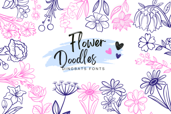 Flower Doodles Font: A Fresh Take on Floral Design Assets